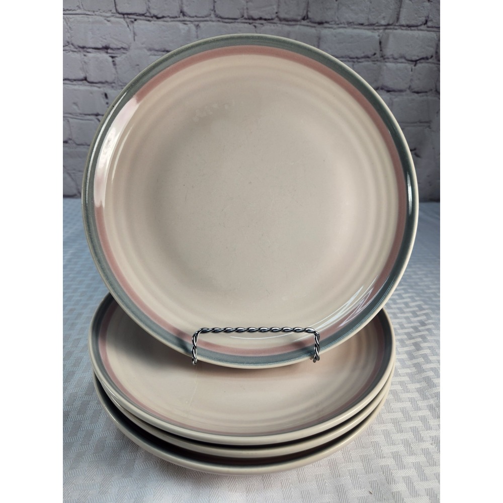 Pfaltzgraff Aura / Juniper Pink & Teal Dinner Plates, Set Of 4 Vintage